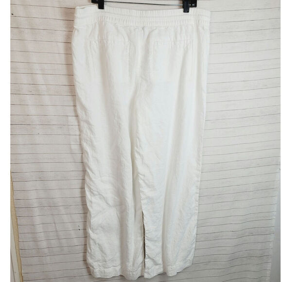 Athleta Retreat Linen Wide Leg Pants in White Calla Lily, sz 16 - Picture 10 of 16